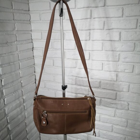 Stone Mountain Ladies Dark Brown Genuine Leather Wide Strap Crossbody / Shoulder - Picture 2 of 14